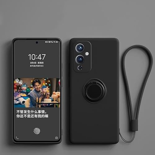 nulala Silikon Hülle Kompatibel mit OnePlus 8 Pro, Halter Ständer Handyhülle mit Band Kette Magnetischen Autohalterungen Stoßfestes Flüssiges Silikon TPU Schutzhülle für OnePlus 8 Pro