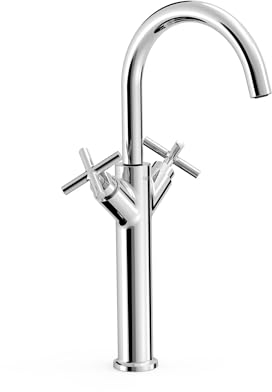 Tres 28380301 Doppelhand Alto XXL Waschbecken, Montblanc, verchromt