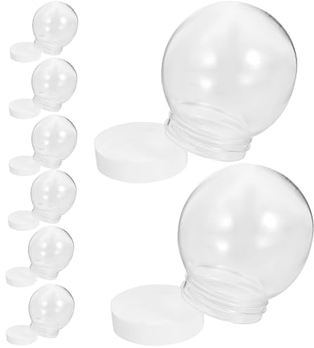 jojofuny 10 Stück Leere Schneekugel Schüttelkugel Weihnachten Geschenkbox Kunststoffkugeln 270ml Plastikflaschen zum Befüllen Süßigleiten Gläser mit Deckel Bonbonglas Weihnachten Bastelset