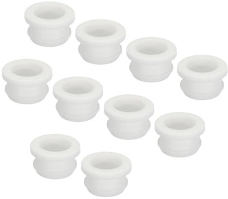 sourcing map 10Pcs Snap Rubber Grommet Plug Mount Dia 19mm ID 15mm Seal Anti-Scratch for Electrical Box Cable Pipe White