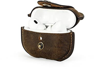 CONTACT'S Family Leder Hülle per AirPods Pro 2, Custodia Airpods Pro 2 Pelle, Airpods Pro 2 Generation Case, Airpod Pro Hülle (Kaffee)
