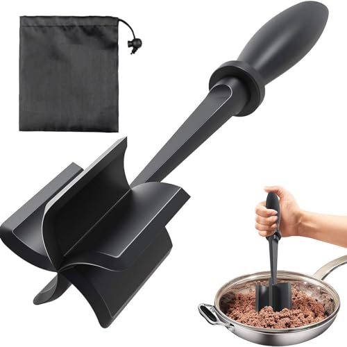 MUNSKT Meat Chopper,Ground Chopper Utensil, Heat Resistant Meat Masher, Mince Meat Masher, Mince Masher,for Home Kitchen Hamburger Meat, Beef, Potato, Fruit