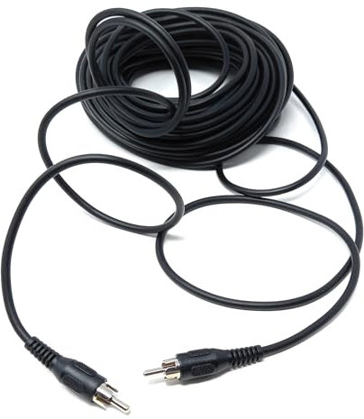 DRUT 15m Single RCA to RCA Phono Plug to Plug Audio Cable, Speaker Male to Male Lead 50ft