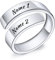 INBLUE Personalisierte 925 Sterling Silber Spirale Twist Ringe für Frauen Gravur Name/Datum mit Geburtssteinen Einstellbare Offene Wickel Band Versprechen Ringe Geschenk für Hochzeit Engagement - A1