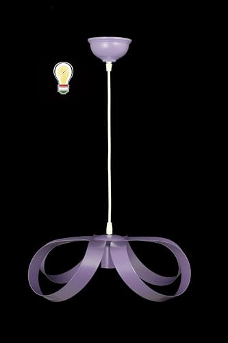 ORALAMP Lampadario a Sospensione Stile Moderno in Ferro Vari Colori, Lampadario per Cameretta, Camera da Letto, Soggiorno 084/1/IG (Viola)