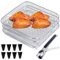 Air Fryer Rack Food Grade Edelstahl 3 Schichten Stapelbares Luftbratenschelf mit 8 Silikonfüßen, 1 Pinzetten und 1 Pinsel für Ofen, Pressekocher, Barbecue, Bratofen -Flugfryerzubehör, Style2