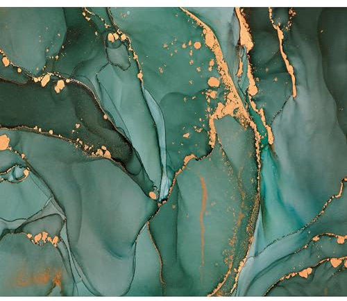 murando Fototapete Premium-Vlies Steinwand 450x315cm Foto Tapete Schlafzimmer Vliestapete XXL Motivtapeten Bildtapete 3d Effekt Wand Dekoration Marmor Marmoroptik Abstract Grün a-B-10090-a-a