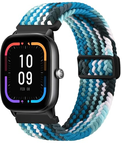 ZGCE 20mm Armband für Amazfit GTS 4 Mini/GTS 2 Mini/GTS 4/ GTS 3/ GTS 2e/ GTS 2, Geflochtenes Nylon Armbänder,Verstellbares Ersatzarmband mit Magnetischer Metallschnalle für Amazfit GTR Mini/Bip 3