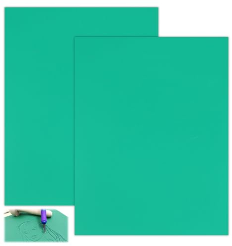 Tutamaz Lot de 2 plaques de linoléum A4, tampons de sculpture, plaques de linoléum, pour gravure, projets créatifs pour tampons, projets de bricolage et d'impression