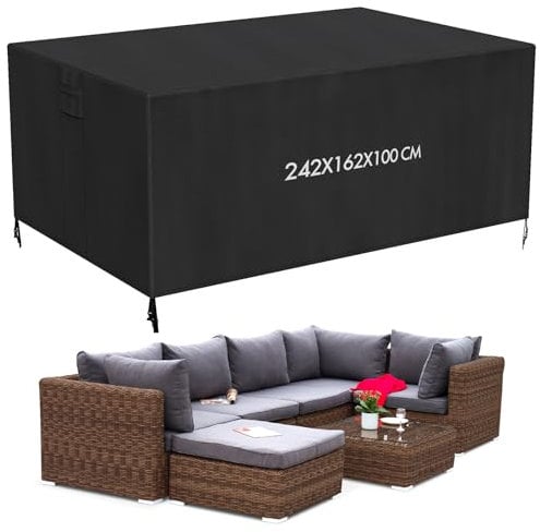Gartenmöbel Abdeckung 242×162×100cm Schutzhülle Gartenmöbel Regenschutz und Staubfest, 420d Oxford Gewebe Abdeckhauben für Möbelsets Outdoor Abdeckplane Gartenmöbel