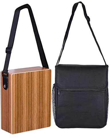 SHUAIGUO Cajon Box Drum, C-68Z Cajon de voyage portable, tambour à main, instrument de percussion en bois avec sangle et sac de transport