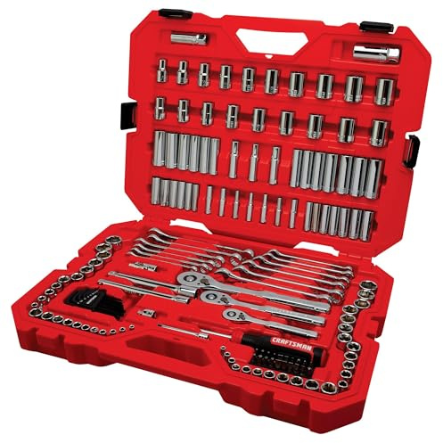 CRAFTSMAN Socket Set, 159 Piece Socket Wrench Set Mechanics Tools 1/4-in., 3/8-in., and 1/2-in(, 6 Point and 12 Point (CMMT12125)