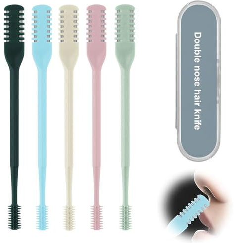 Viechoes nasierer,Doppelseitiges nasenhaarmesser,5 PCS 2-in-1 nasal hair cutter,nasenlochhaarentferner-werkzeug,Tragbarer nasenhaarschneider,nasenhaarschneiderklinge für Damen und Herren
