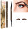 Augenbrauenstift Wasserfest Augenbrauen Tattoo Stift 3D Microblading Pen Augenbrauenstift Härchenzeichnung 2 in 1 Magic Natural Eyebrow Pencil mit 4 Spitzen Gabelspitze (Dunkelbraun)