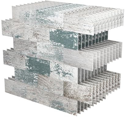 XMTECH 10 Stück Fliesenaufkleber 34 x 29 cm, Badezimmer Fliesenfolie Fliesensticker für Bad Küche, Selbstklebend Wandfliesen Dekor, PVC Metro Fliesen Selbstklebend Fliesendekor Geprägte Textur J