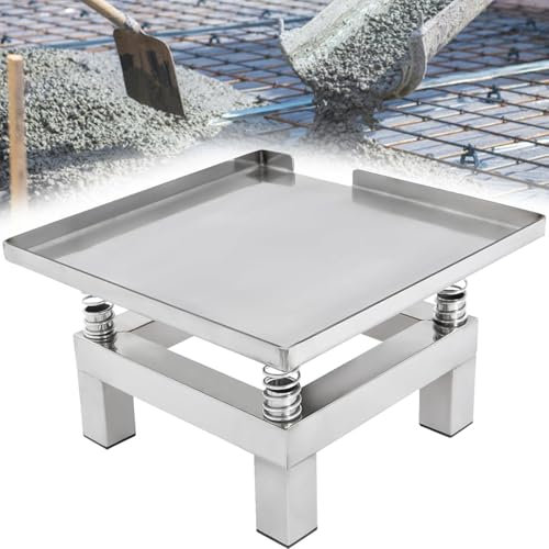 Dfdieratve 50W Beton-Rütteltisch, 35 x 35 cm Vibrationsprüfstand 3000 U/min Rechteckiger Testblock aus Edelstahl Vibrationsplattform