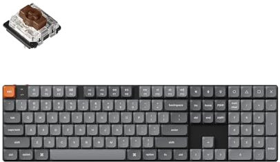 Keychron K5 Max Ultra-Slim Wireless Custom Mechanical Keyboard, QMK/VIA Programmable Hot-Swap Bluetooth/Wired with RGB Backlight Low Profile Gateron Brown Switch for Mac Win Linux - US ANSI Layout