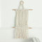 Musihy Makramee Wandbehang Boho Deko, Baumwolle Gewebtes Seil mit Quasten Wall Art Decor für Schlafzimmer Wohnzimmer Wohnung Ornament, Beige, 30x50cm