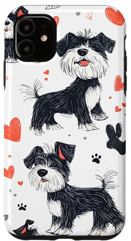 iPhone 11 Schnauzer Cute Dog Pattern Case