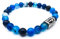 Wikinger Futhark Rune Edelstein Armband (18/21 cm, Damen/Herren) in Geschenkbox | Schutz Glück Energie (18, Rune LAGUZ Blau gebänderter Achat | Wasser Erneuerung Fantasie)