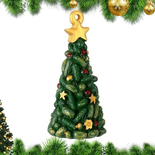Mini-Gurken Weihnachtsbaum, Lustige Gurken Weihnachtsbaumschmuck, 3D Gurke Anhänger Christbaumschmuck, Pickle Christmas Ornaments Weihnachtsbaum Deko