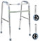 QWORK® Aide à la marche pour seniors, déambulateur pliable et réglable en hauteur en aluminium ultra léger avec pieds en caoutchouc antidérapants