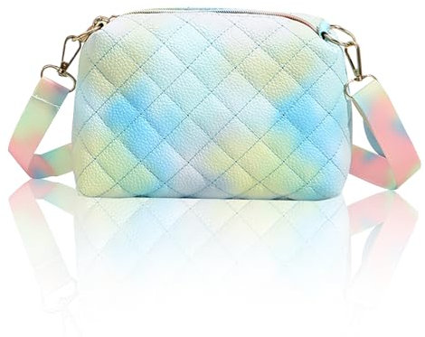 FOSDICK Umhängetasche Mädchen Kinder mit Verstellbarer Schultergurt Handtasche Mädchen, Niedlicher Kinder Crossbody Bag Geldbeutel für den Urlaub Reise Outdoor Aktivitäten, Blau (22 * 9 * 16cm)