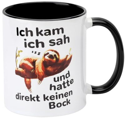 Lustiger Faultier Tasse, Einzigartige Handgefertigte Faultier Kaffeetassen, 330 ml Keramik Kaffeetassen mit Spruch, Porzellan, für Kollegin, Chef, Chefin Sprüche Tassen lustig