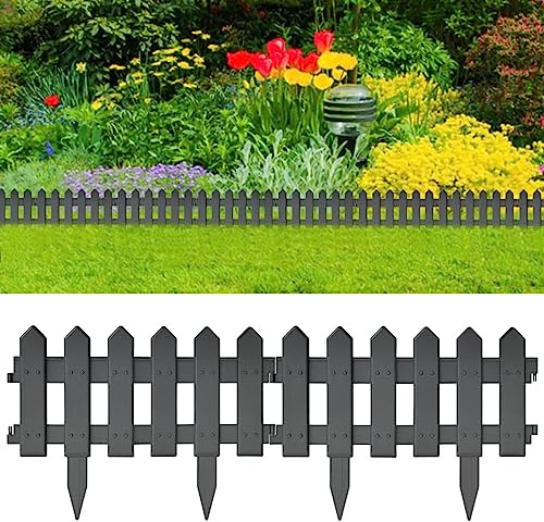 Xichuzi Rasenkanten 25 STK. Anthrazit 10 m PP, Beetumrandungen, Beeteinfassung, Grabumrandung, Zaun Garten, Beetzaun, Beetabgrenzung - 314683