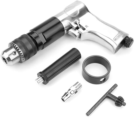 SustVita Heavy Duty Pistol Grip Drill 1/2 Inch Reversible Air Pneumatic Tool 900rpm