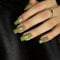 KQueenest Press On Nails Lange Mandel Eckig, Sarg Nägel zum Aufkleben Oliv Grün, Glänzende Jelly-Gel Fake Nails Fingernägel zum aufkleben Ballerina, Einfarbig Acryl Kunstnägel für Frauen, 24 Stück