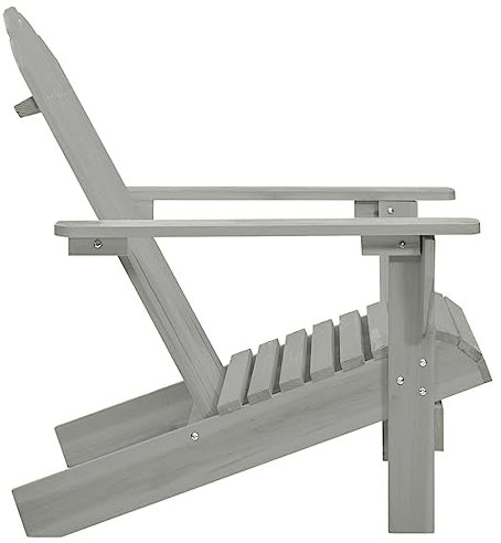 Gartenstuhl Holz Grau Balkonstuhl Campingstuhl Loungesessel Wohnzimmer Armlehnstuhl für Terrasse Parks Balkon Garten