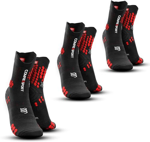 COMPRESSPORT Pro Racing Socks v3.0 Trail – 3 Paar | Hochleistungs-Trail-Socken | Schnelltrocknend | Stoßdämpfung | Anti-Blasen | All Terrain