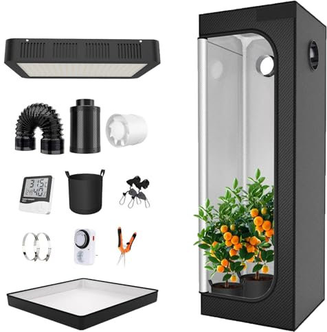 Grow Tent Room Complete Kit Hydroponic Growing Indoor Plants Growing Dark Room + Hydroponics Growing Setup Accessories, with Observation Window, Tool Bag and Floor Tray for Indoor,60X60X160cm