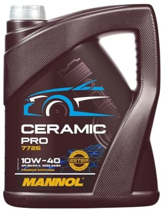 MANNOL 7726 Ceramic Pro 10W-40 Motoröl 5L, synthetisch für Diesel Benzin | Erfüllt API SN/CH-4, ACEA A3/B4, VW 505 00, MB 229.3, schützt Turbolader und Common Rail beim Kaltstart vor Verschleiß