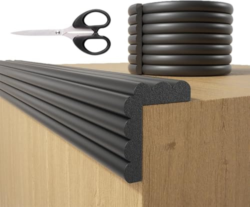 5M x 8CM Kantenschutz Baby Schaumstoff mit 1 Große Schere | Kantenschutz Selbstklebend, Weichem Klebe Eckenschutz Tischkantenschutz für Kinder, Bett, Fensterbank & Schreibtisch