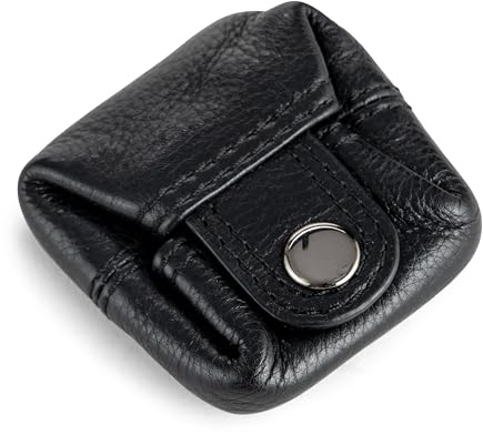 Berliner Bags Mini Porte-Monnaie Lena M en Cuir, Pièces - Noir | Mini porte-monnaie homme femme en cuir, petite bourse compacte pour pièces et petits accessoires, pratique au quotidien