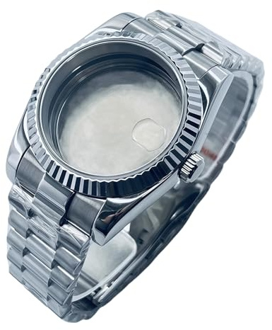 Münzrand Gehäuse Band Set für Rolex Day-Date/Datejust | Lünette Halbkreis Glieder 316L Stahl Saphirglas ETA 2824 PT5000 Wasserdicht