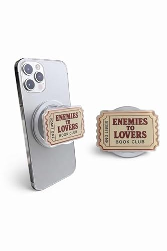 Grip Magnétique Rétractable pour Téléphone, Liseuse et Tablette – Support Téléphone/Poignée téléphone – Compatible iPhone, Smartphone et Kindle (Ticket - Enemies to Lovers)