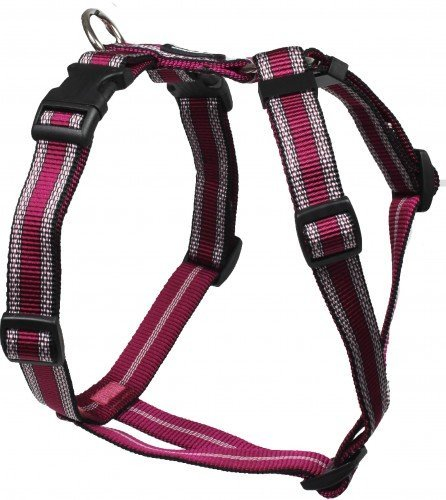 Feltmann Mopsgeschirr Hundegeschirr Soft Nylon, Pflaume mit Muster, 7-13 kg, 20mm