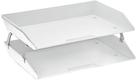 Acrimet Facility 2 Ebenen Briefablage Seiteneinschub, Letter Tray/A4, Desktop Datei Organizer, Kunststoff (Weiß)