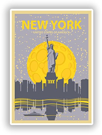 2 x 10 cm/102 mm New York Vinyl Aufkleber Reisegepäck #10267