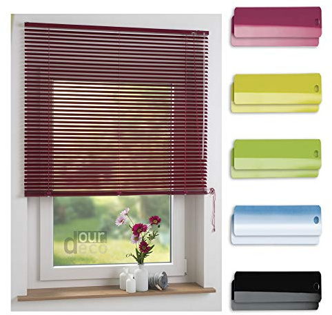 ourdeco® Aluminium-Jalousie / 120 x 160 Fuchsia (Breite x Höhe) / Montage an Wand oder Decke, Premium Alu-Jalousie