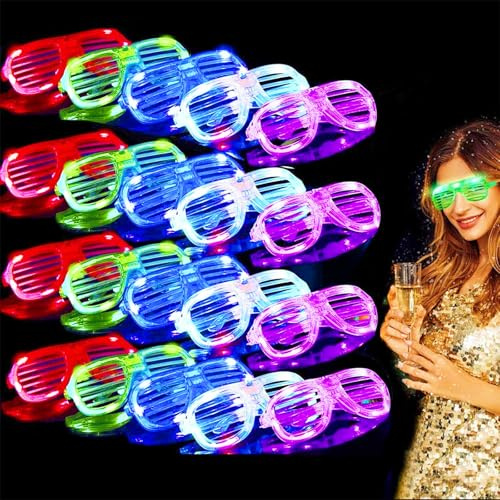 TURNMEON 20 Pack LED Glasses Halloween Party Favors 6 Colors Light Up