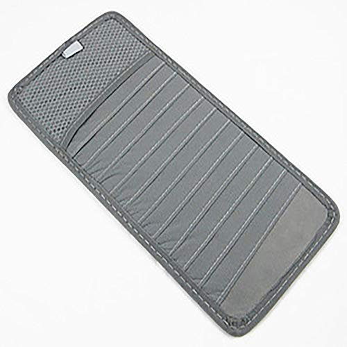 2Pcs Grey Car Sun Visor Organizer CD Holder Case Pocket Pouch CD Storage Case