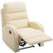 HOMCOM Poltrona Relax Imbottita in pelle PU, Poltrona Reclinabile con Poggiapiedi e Schienale Alto, 80x91x102cm, Crema