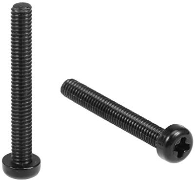 sourcing map 50Stk Nylon Kreutzschlitze Kreuz Pfanne Kopf Maschine Schrauben Bolzen Schwarz M4x30mm