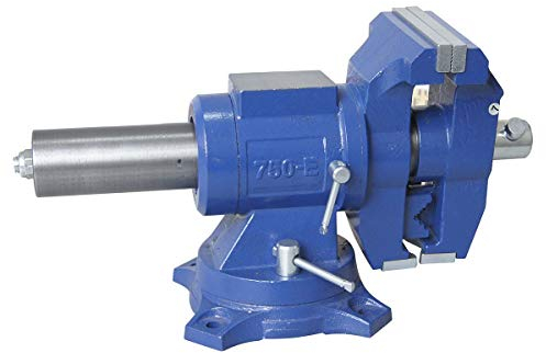 KATSU Tornillo de Banco de 5 125mm, Abrazadera de Mesa de Banco de Trabajo con Base Giratoria de 360 Grados, Multiusos y Resistente para Mecánicos e Ingenieros 402365