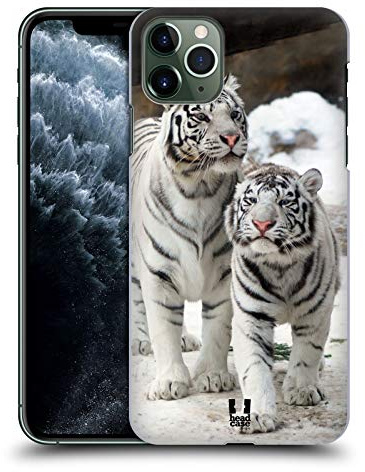 Head Case Designs Zwei Weisse Tiger Bekannte Tiere Harte Rueckseiten Handyhülle Hülle Huelle kompatibel mit Apple iPhone 11 Pro Max