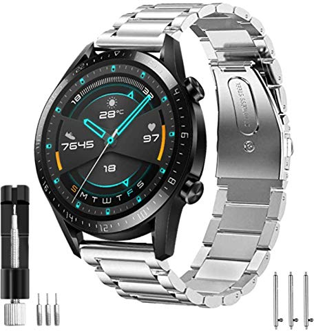 SPGUARD Armband Kompatible mit Huawei Watch 4/4 pro/GT2 Armband 46mm Huawei Watch GT2e Armband, 22mm Edelstahl Metall Ersatzarmband für Huawei GT 2/Huawei Watch GT2 Pro/Huawei Watch GT 3 Pro 46MM